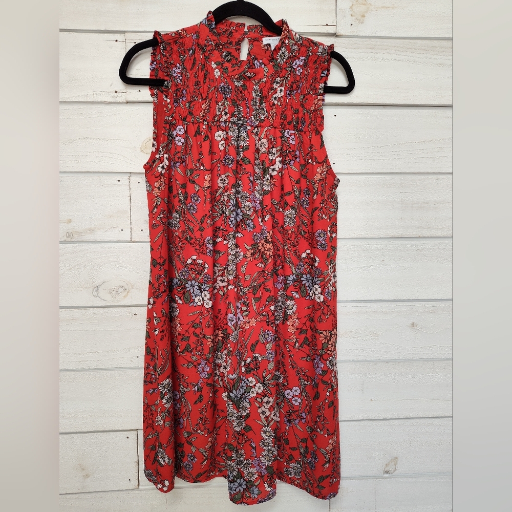 Carolina Belle red floral sleeveless dress